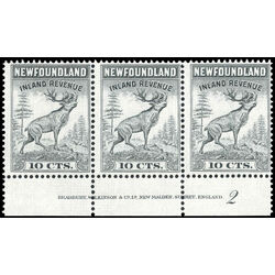 canada revenue stamp nfr47 caribou 10 1966 m fnh plate strip 001