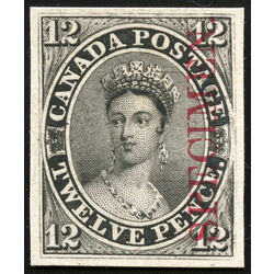 canada stamp 3pi queen victoria plate proof on card 12d 1851 M VF 002