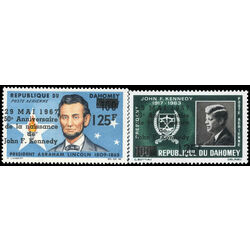 dahomey stamp c55 6 abraham lincoln and john f kennedy 1967