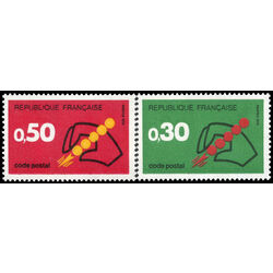 france stamp 1345 6 hand holding symbol of postal code 1972