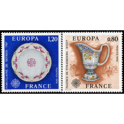 france stamp 1478 9 ceramic pitcher and sevres procelain plate 1976