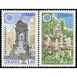 france stamp 1609 10 fountain of the innocents and flower park fountain paris 1978