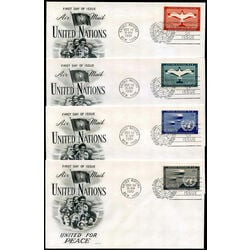 4 united nations first day covers with c1 c4