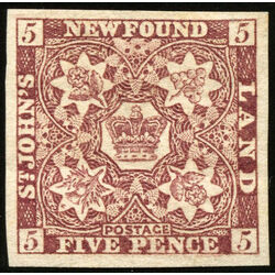 newfoundland stamp 5 pence first issue 5d 1857 M VF 008