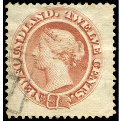 newfoundland stamp 28a queen victoria 12 1865 u f vf 010