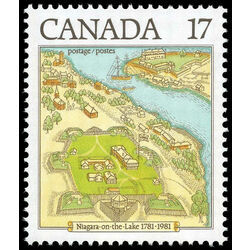 canada stamp 897 map of the town 17 1981