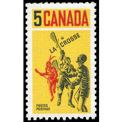 canada stamp 483 lacrosse players 5 1968