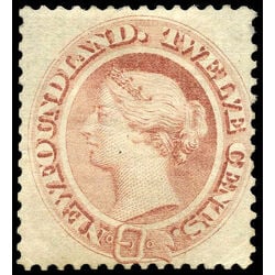 newfoundland stamp 28a queen victoria 12 1865 m vf 011