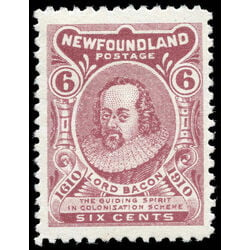 newfoundland stamp 92 lord bacon 6 1910