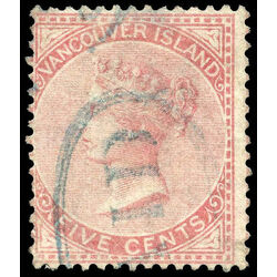 british columbia vancouver island stamp 5 queen victoria 5 1865 u f 016