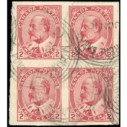 canada stamp 90a edward vii 1903 u vf block 009