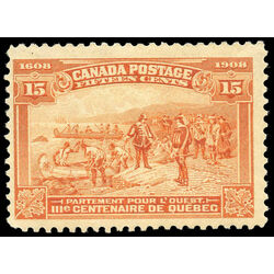 canada stamp 102 champlain s departure 15 1908 m fnh 016