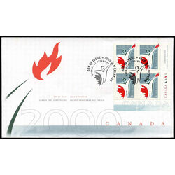 canada stamp 1835 canada millennium partnership program logo 46 2000 fdc 002