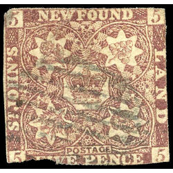 newfoundland stamp 5 pence first issue 5d 1857 U DEF 010