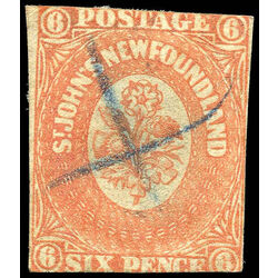 newfoundland stamp 13 pence second issue 6d 1860 U VG 015
