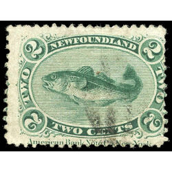 newfoundland stamp 24 codfish 2 1871 u vg 013