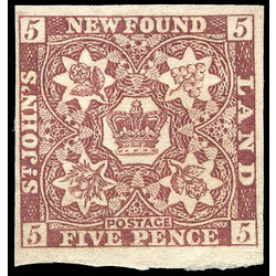 newfoundland stamp 5 pence first issue 5d 1857 M VF 012