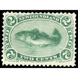newfoundland stamp 24 codfish 2 1871 m f vf 014