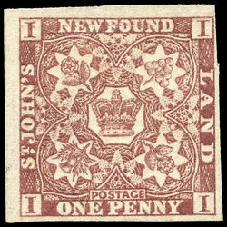 newfoundland stamp 15aiv pence third issue 1d 1861