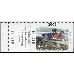 us stamp rw hunting permit rw nh21a new hampshire wood ducks 4 2003