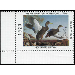us stamp rw hunting permit rw nh7b new hampshire black ducks 1989