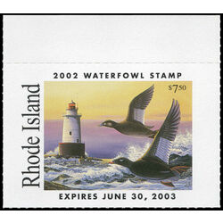 us stamp rw hunting permit rw ri14 rhode island white winged scoter lighthouse 7 50 2002