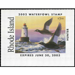 us stamp rw hunting permit rw ri14a rhode island white winged scoter lighthouse 7 50 2002