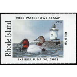 us stamp rw hunting permit rw ri12a rhode island canvasbacks 7 50 2000