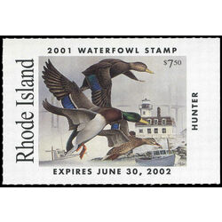 us stamp rw hunting permit rw ri13a rhode island mallard black duck 7 50 2001