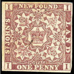 newfoundland stamp 1 pence first issue 1d 1857 U VF 010