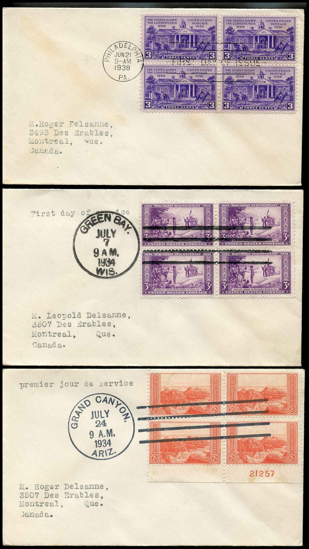 Buy 8 United States Early First Day Covers (1934-1938) | Arpin Philately
