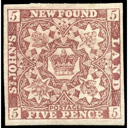 newfoundland stamp 5 pence first issue 5d 1857 M VF 013