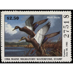 us stamp rw hunting permit rw me1 maine black ducks 2 50 1984