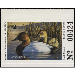 us stamp rw hunting permit rw nv10 nevada canvasbacks 2 1988