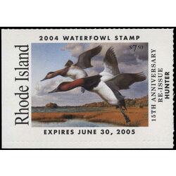 us stamp rw hunting permit rw ri16a rhode island canvasbacks 7 50 2004