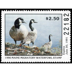us stamp rw hunting permit rw me7 maine canada geese 2 50 1990