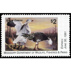 us stamp rw hunting permit rw ms15 mississipi snow geese 2 1990