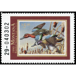 us stamp rw hunting permit rw mt38 montana blue winged and cinnamon teal 5 1990