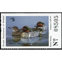 us stamp rw hunting permit rw nv12 nevada green winged teal 5 1990