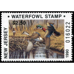 us stamp rw hunting permit rw nj13 new jersey wood ducks 2 50 1990