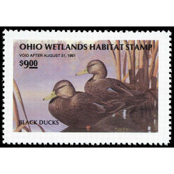 us stamp rw hunting permit rw oh9 ohio black ducks 9 1990