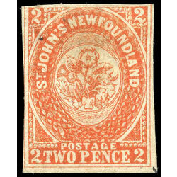 newfoundland stamp 11 pence second issue 2d 1860 U F 009