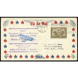 canada united states first flight cover
