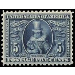 us stamp postage issues 330 pocahontas 5 1907