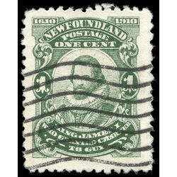 newfoundland stamp 87ix king james i 1 1910 u vf 006