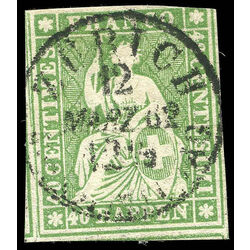 switzerland stamp 19 helvetia 40r 1854