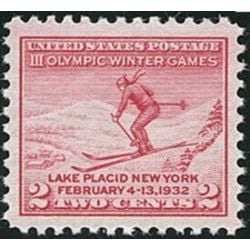 us stamp postage issues 716 skier in olympics 2 1932