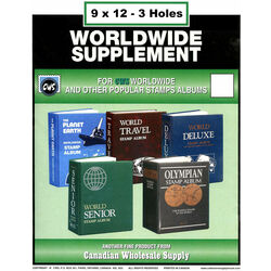 annual supplements for cws world stamp albums 9 x 12 3 holes