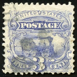 us stamp postage issues 114 locomotive ultramarine 3 1869 U DEF 005
