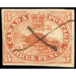 canada stamp 4 beaver 3d 1852 U VF 035